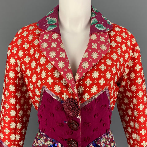 LOUIS VUITTON Size 6 Multi-Color Embroidered Polyester Blend Jacket