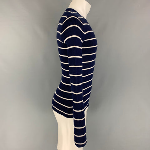 RALPH LAUREN Size S Navy White Stripe Crew-Neck Pullover