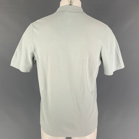 GRAN SASSO Size M Blue Light Blue Viscose Half Zip Polo