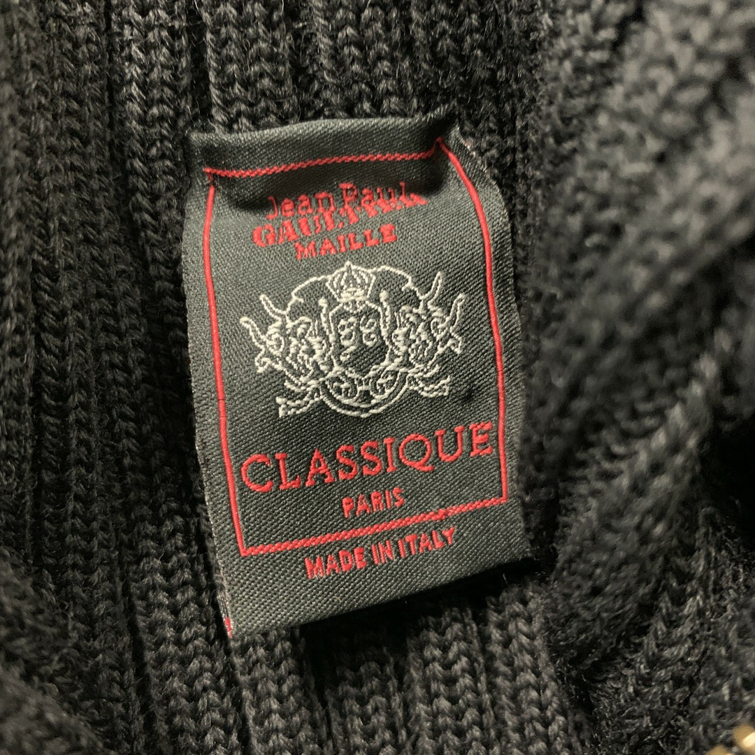 JEAN PAUL GAULTIER Size M Black Ribbed Knit Wool Dress