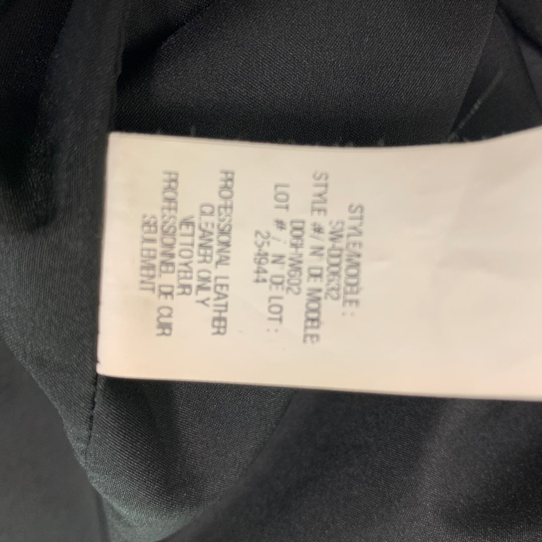 HELMUT LANG Size 6 Black Polyester Lamb Skin Long Sleeve Dress