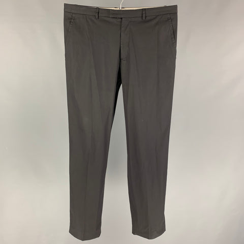 Vintage JEAN PAUL GAULTIER Size 36 Black Wool Polyester Flat Front Dress Pants