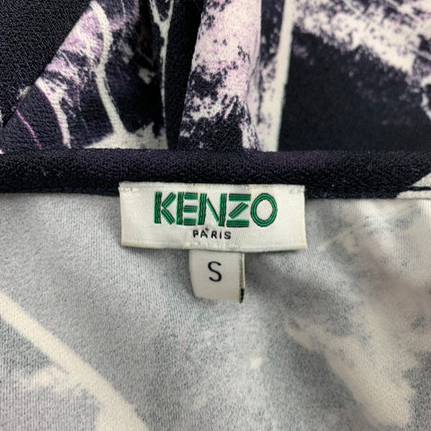 KENZO Size S Purple & Black Polyester Marbled Pullover