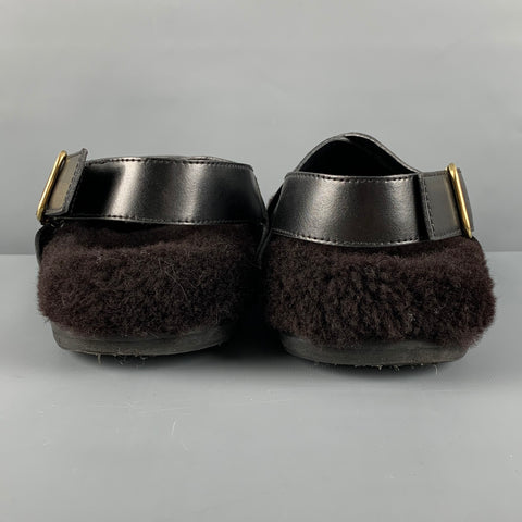 MARNI Size 9 Black Leather Sandals