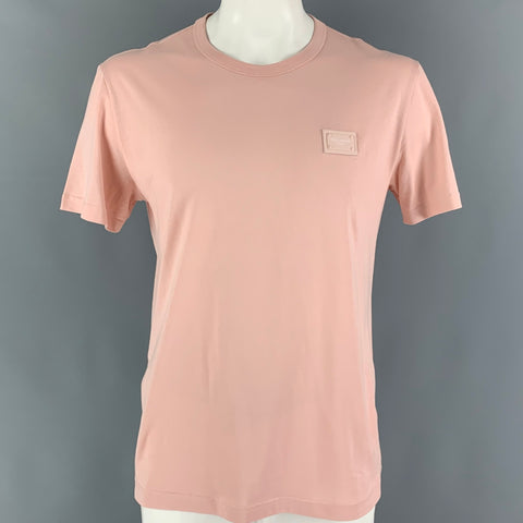 DOLCE &amp; GABBANA Camiseta de algodón rosa rubor talla L