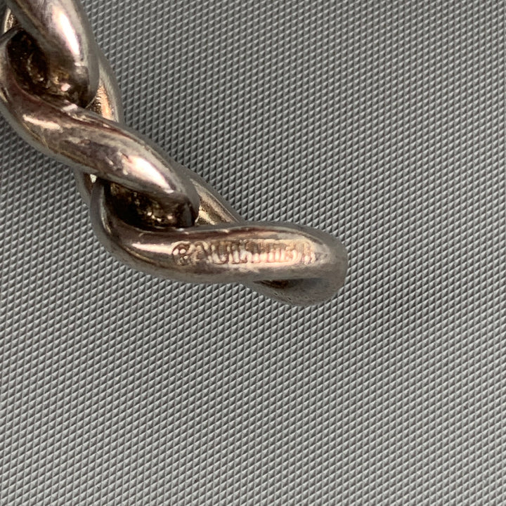 GAULTIER Silver Chain Link Metal Cuff Bracelet