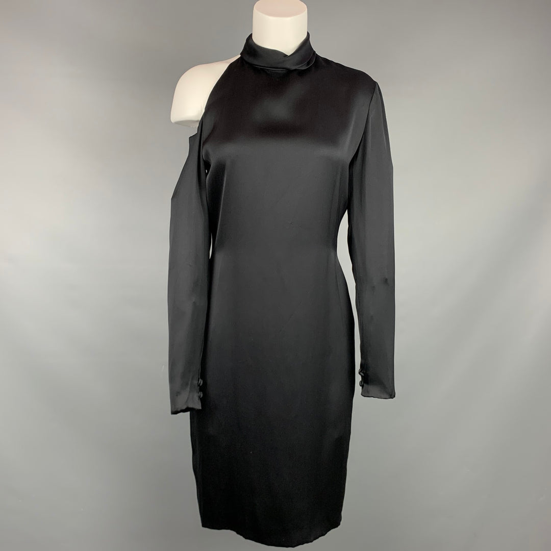 BILL BLASS Size M Black Silk Shoulder Cut Out Cocktail Dress Sui Generis Designer Consignment BILL BLASS Size M Black Silk Shoulder Cut Out Cocktail Dress Sui Generis Designer Consignment