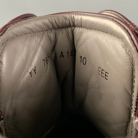 SALVATORE FERRAGAMO Size 10 Burgundy Leather Nayon Gancio High Top Sneakers