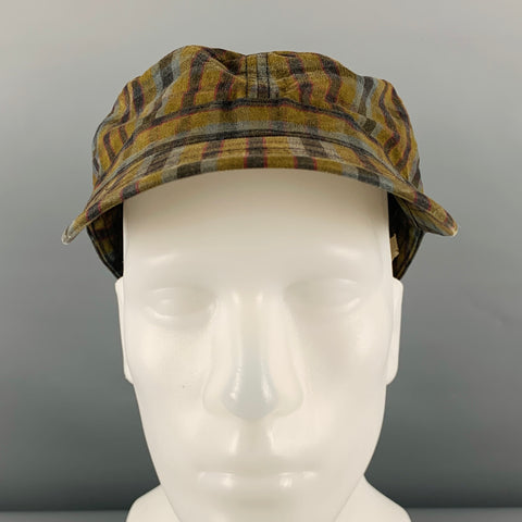 MARC JACOBS Size One Size Grey Green Plaid Cotton Hat