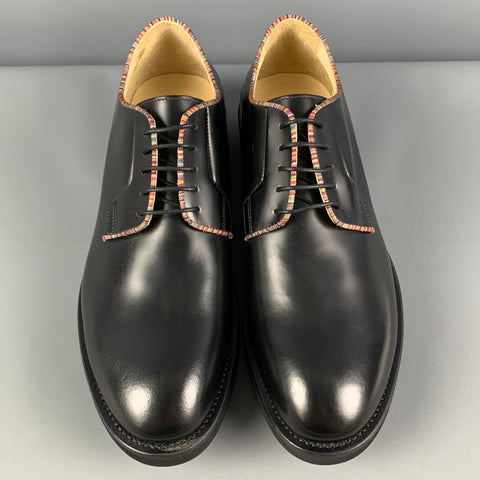 PAUL SMITH Size 11 Black Leather Lace Up Shoes