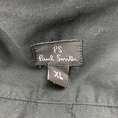 PS by PAUL SMITH Size XL Black Embroidery Cotton Button Up Long Sleeve Shirt