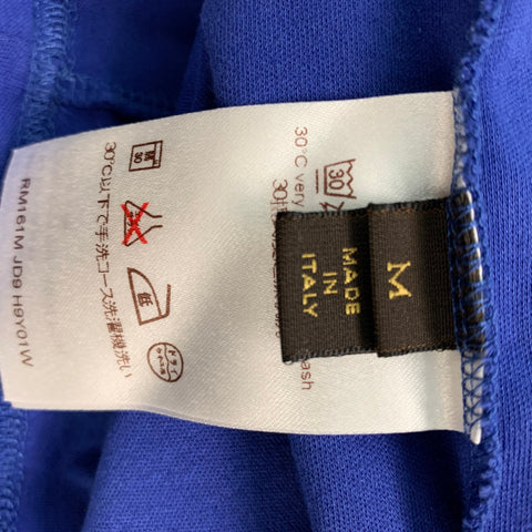 LOUIS VUITTON Size M Blue Black & White Stripe Cotton Buttoned Polo