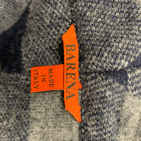 BARENA Talla 40 Chaleco de lana / poliamida a cuadros de búfalo azul marino y gris