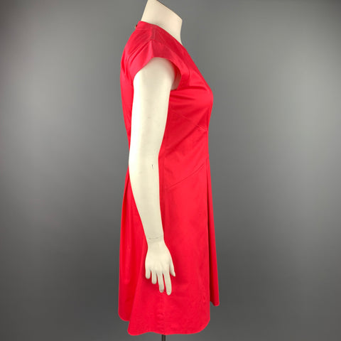 KATE SPADE Taille 12 Robe fourreau en coton plissé corail