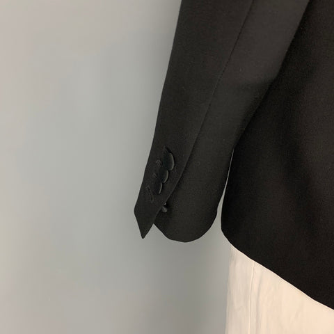 SANDRO Size 42 Black Wool Peak Lapel Sport Coat