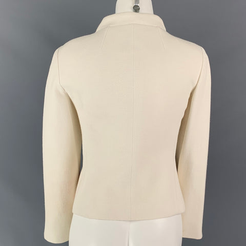 D&G by DOLCE & GABBANA Size 6 Cream Cotton Ribbon Trim Jacket