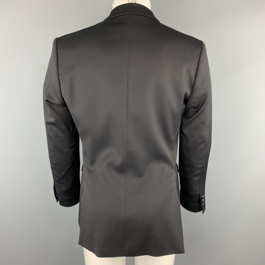 JUST CAVALLI Size 40 Black Double Breasted Notch Lapel Sport Coat