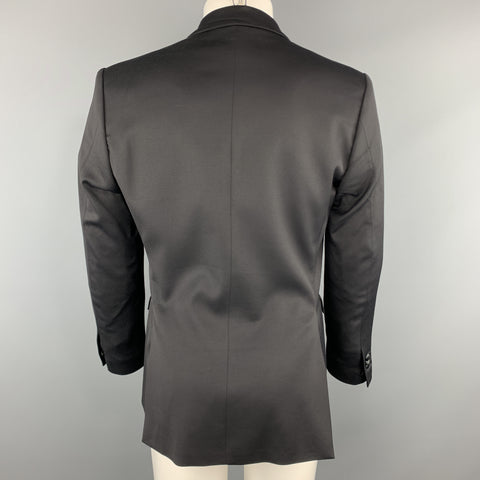 JUST CAVALLI Size 40 Black Double Breasted Notch Lapel Sport Coat