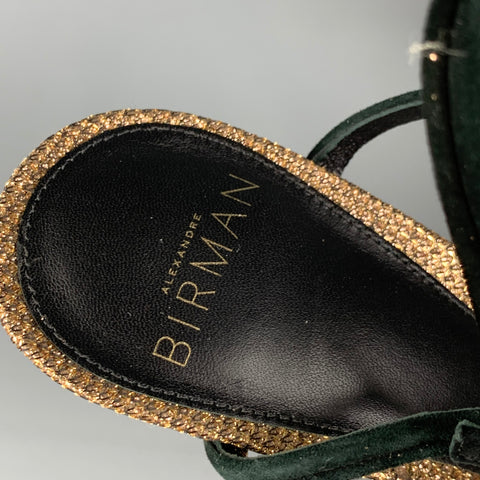 ALEXANDRE BIRMAN Talla 7 Zapatos de tacón Vicky Crystal dorados y negros