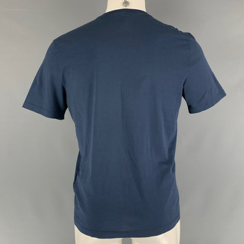 LOUIS VUITTON Size M Blue Applique Cotton Crew-Neck T-shirt
