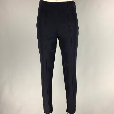 PRADA Pantalon habillé à jambe étroite en mélange de nylon bleu marine taille 2