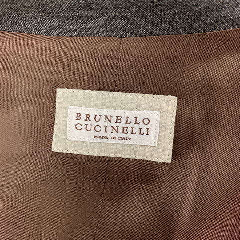 BRUNELLO CUCINELLI Size 38 Grey Wool Vest Suit