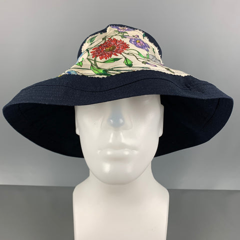 RESPOKE Size One Size Navy Multi-Color Aplique Canvas Hats