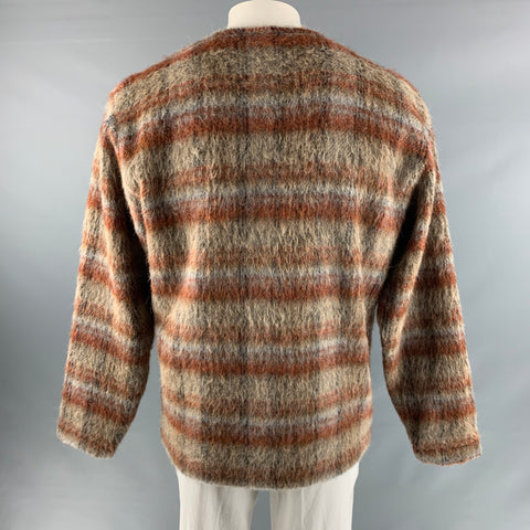 OUR LEGACY Size 48 Brown Taupe Plaid Wool Blend Oversized Cardigan
