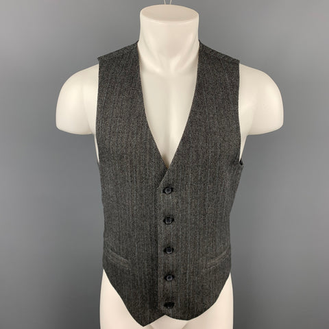 MARC by MARC JACOBS Chaleco abotonado de lana en espiga gris talla M