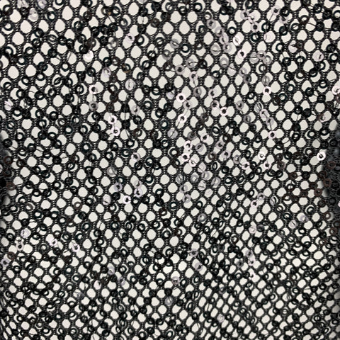 JUNYA WATANABE Taille M Pull à col rond en maille pailletée noire