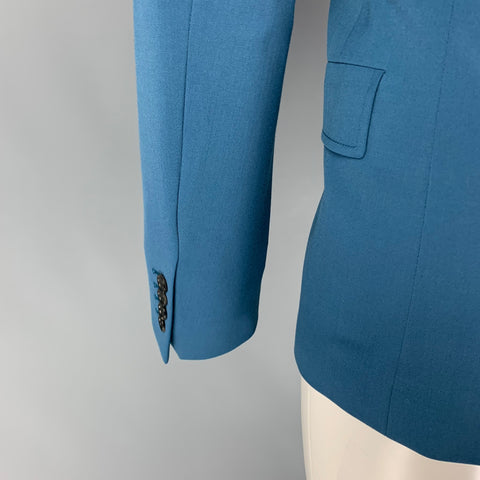 JOSEPH Size 38 Teal Polyester Blend Notch Lapel Sport Coat