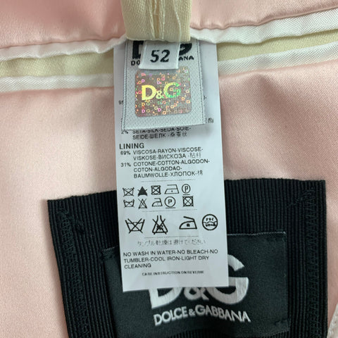 D&G by DOLCE & GABBANA Size 42 Beige & Pink Cotton Blend Sport Coat