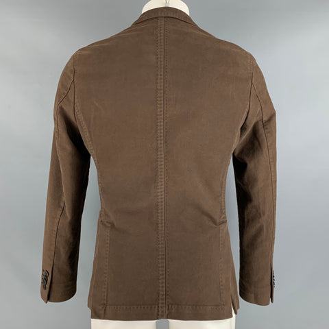 MANUEL RITZ Taille 38 Veste simple boutonnage en coton élasthanne marron
