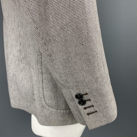 VIKTOR & ROLF X H&M Size 44 Brown & White Nailhead Cotton Arrow Pocket Sport Coat
