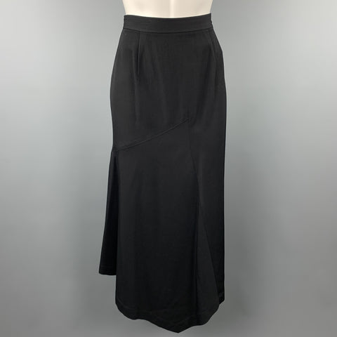 COMME des GARCONS Size M Black Wool Asymmetrical A-Line Skirt