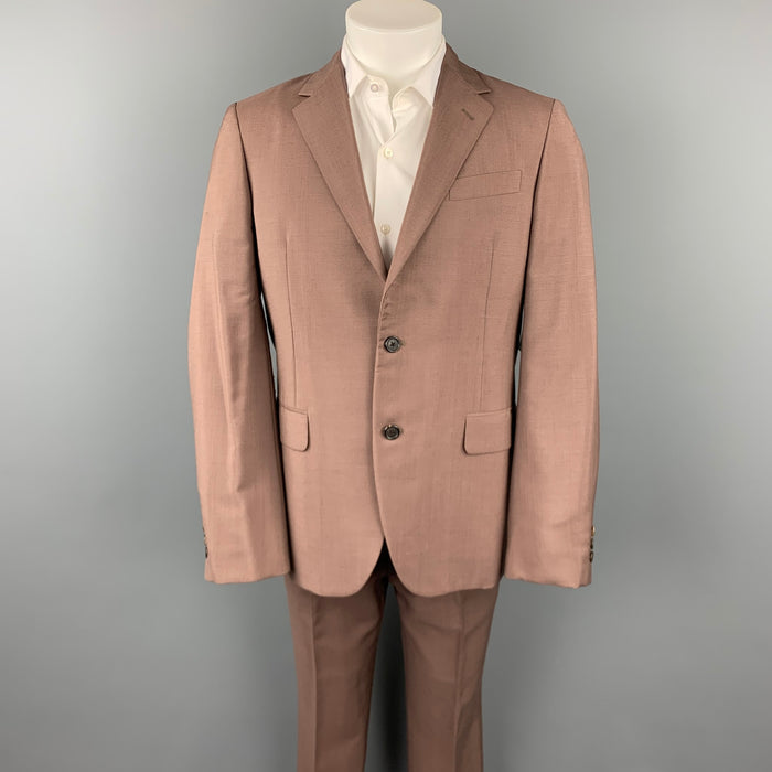 PRADA Size 38 Brown Mohair / Wool Notch Lapel Suit