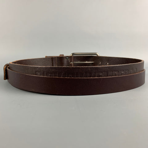 DIRK BIKKEMBERGS Size 30 Brown Leather Double Buckle Belt