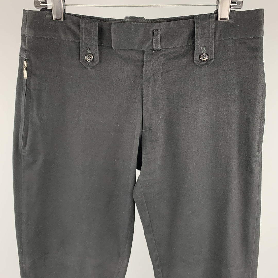IMPERIAL Taille 30 Pantalon décontracté en coton mélangé noir avec poches zippées