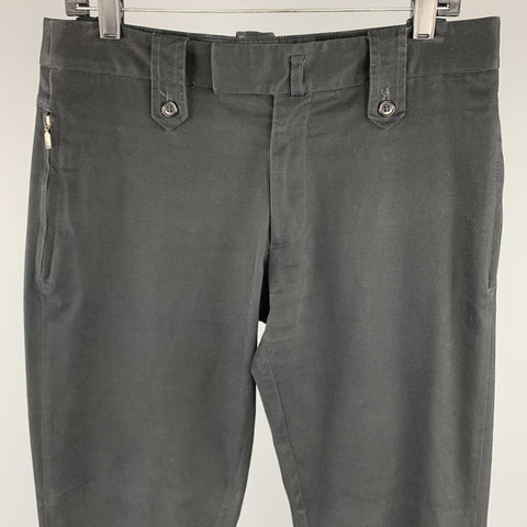 IMPERIAL Talla 30 Pantalones casuales con bolsillos con cremallera en mezcla de algodón negro