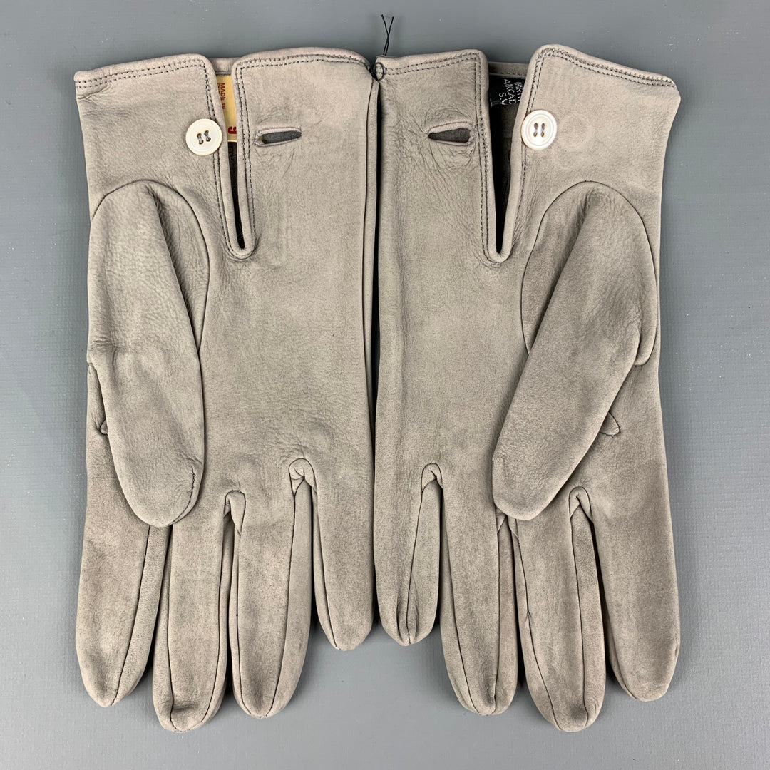 BUDD Size 9 Grey Calfskin Suede Gloves