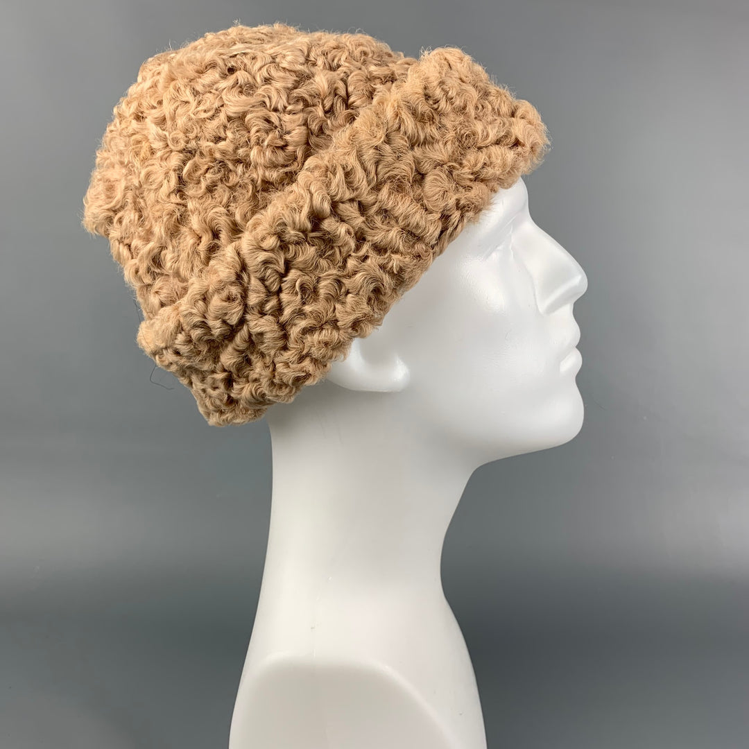 Vintage DAVID COHEN Beige Astrakhan Hat