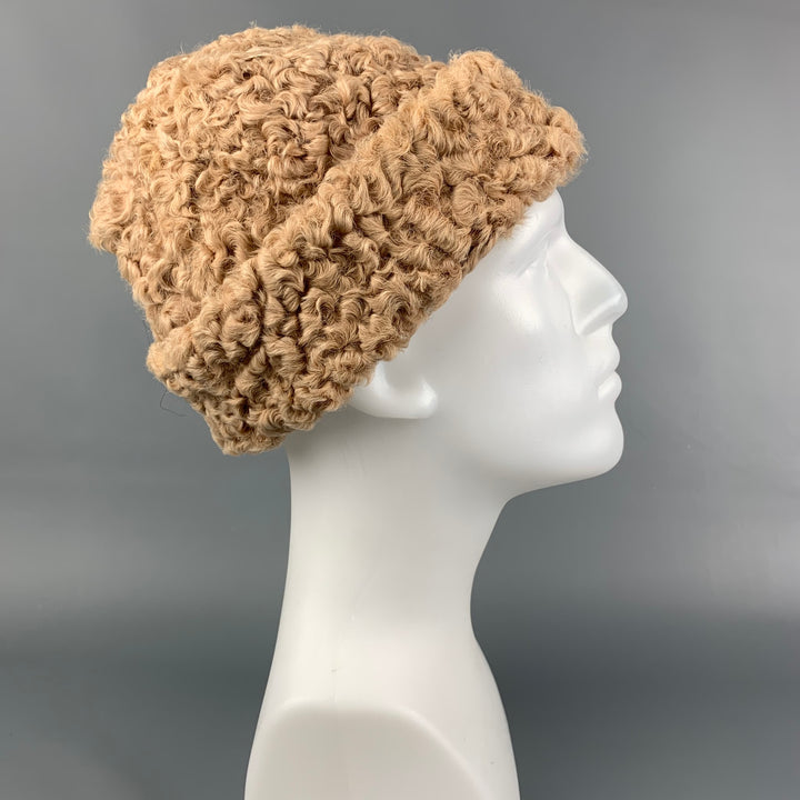 Vintage DAVID COHEN Beige Astrakhan Hat
