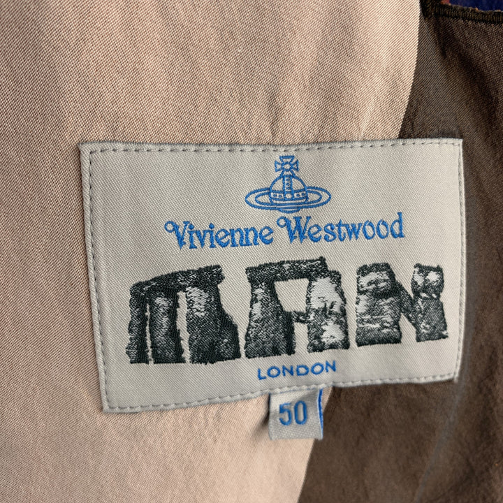VIVIENNE WESTWOOD SS 2000 Talla 40 Traje de seda de algodón con rayas verticales multicolor