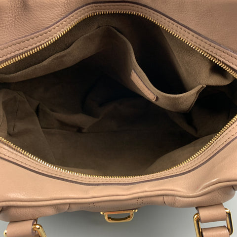 LOUIS VUITTON 2010 Lunar PM Taupe Perforated Leather Satchel Mahina Handbag