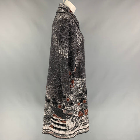 M MISSONI Size M Dark Gray & Black Metallic Long Coat