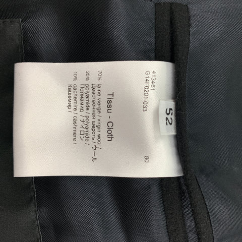 GIVENCHY Size 42 Black Wool Blend Notch Lapel Coat