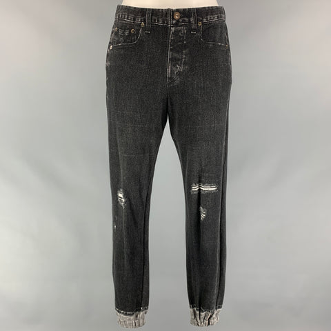 RAG & BONE Size S Charcoal Grey Rock W Holes Cotton Casual Pants
