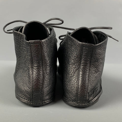 THE ROW Size 7.5 Black Leather Moccasin Lace Up Shoes