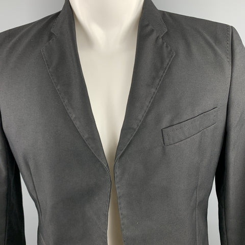 DSQUARED2 Chest Size 38 Black Studded Cotton / Polyamide Notch Lapel Sport Coat