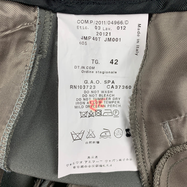 ARMANI COLLEZIONI Taille 6 Pantalon habillé à jambe large plissé en soie et acétate gris